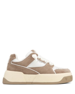 Naked Wolfe Kash Semsket Skinn Sneakers Herre Grå Brune Hvite | HTY6428TT