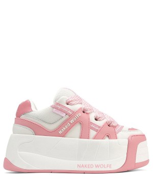 Naked Wolfe Slider Baby Sneakers Dame Rosa Hvite | LZU625SH