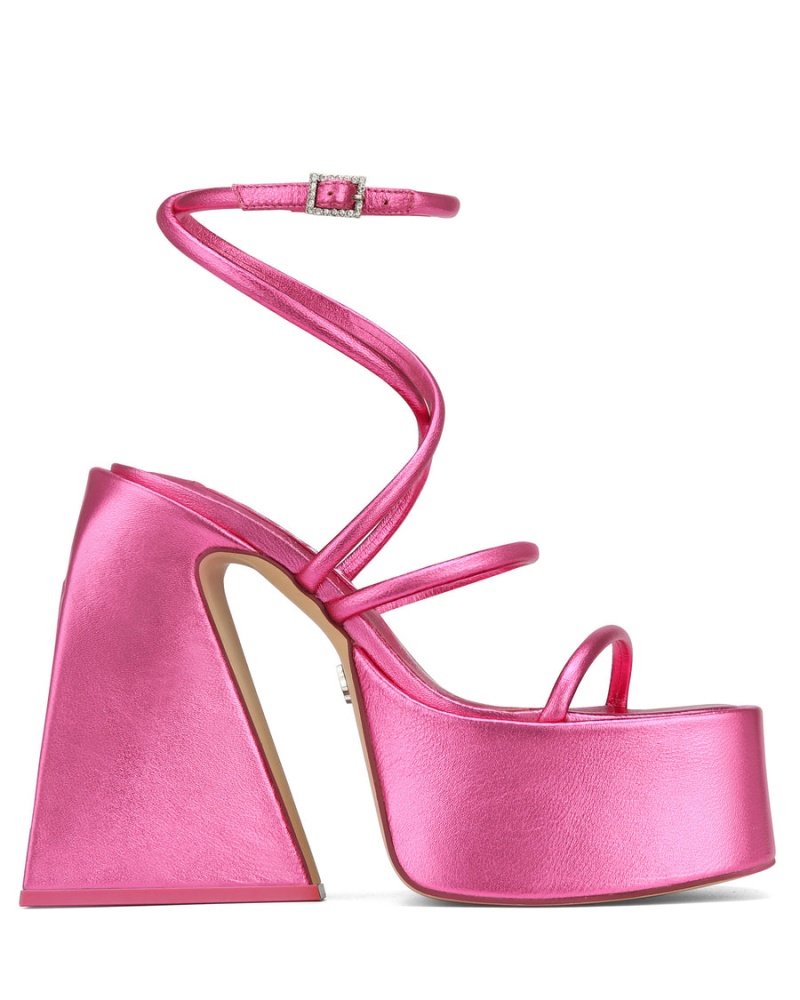 Naked Wolfe Angel Metallic Sandaler med Hæl Dame Rosa | GLB7683QU