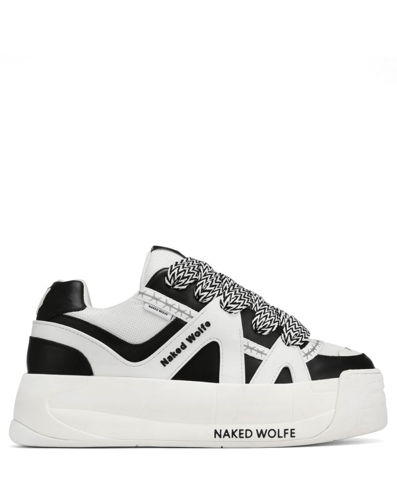 Naked Wolfe Badesandaler Sneakers Herre Svarte Hvite | SCI4130UZ