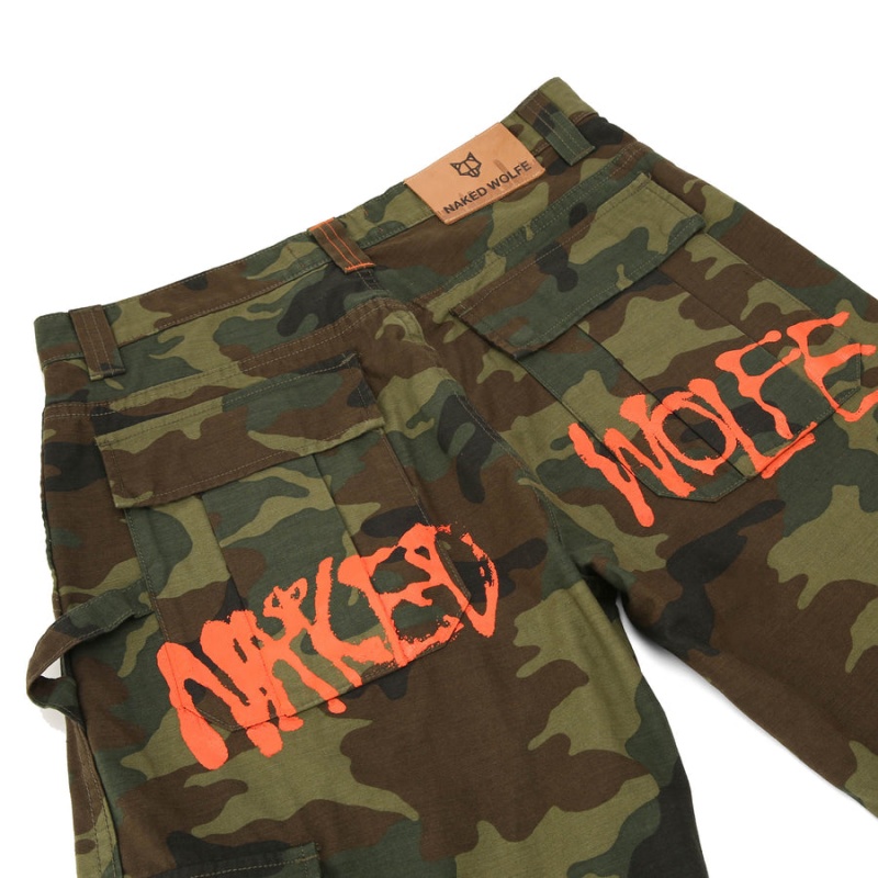 Naked Wolfe Baggy Pocket Cargo Logo Bukse Herre Grønn Svarte | HGE4394UZ