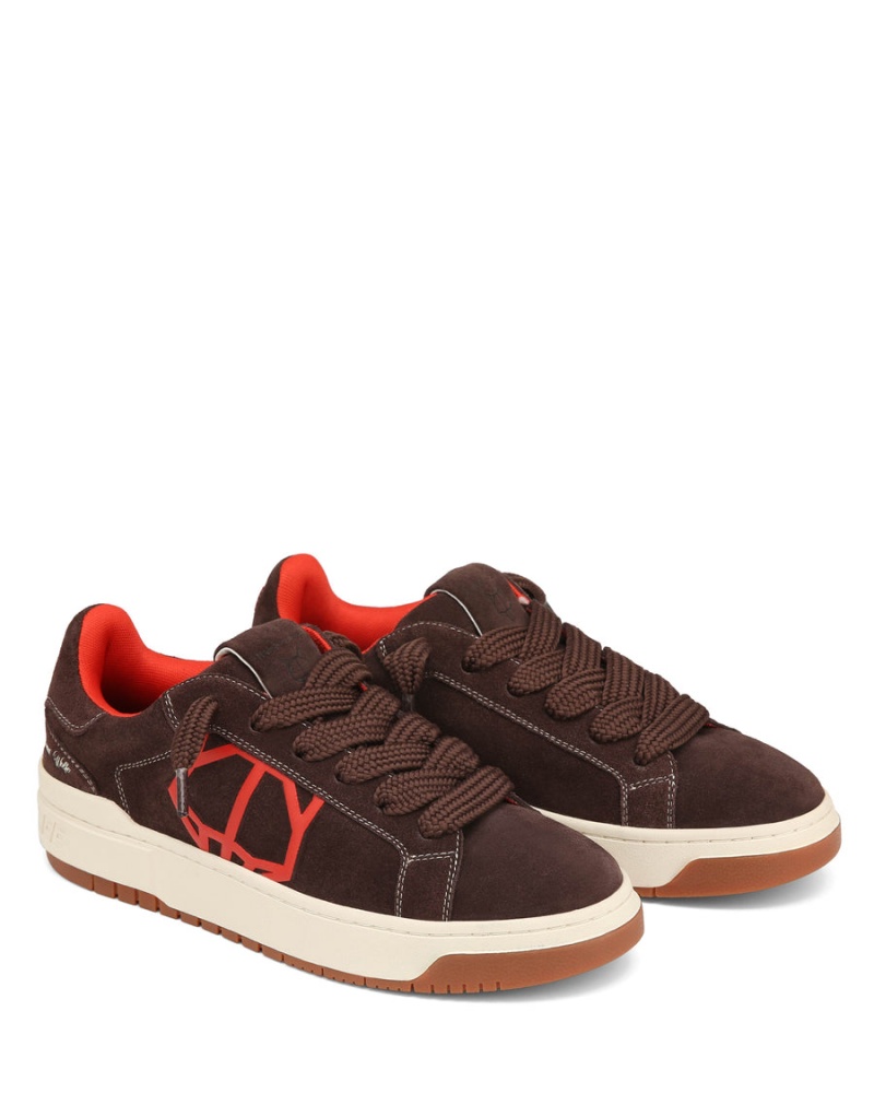 Naked Wolfe Chrome Semsket Skinn Sneakers Herre Mørke Brune | EBK9959EY