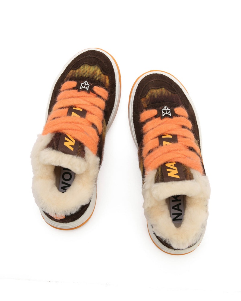 Naked Wolfe Crash Hairy Cow Semsket Skinn Ull Sneakers Dame Oransje | JFT6848WI