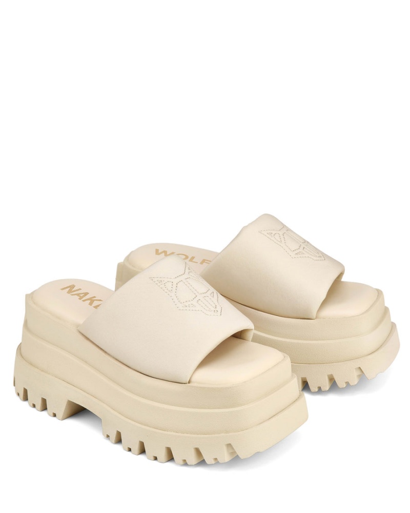 Naked Wolfe Delicious Sandaler Dame Beige Hvite | IYE6272XM