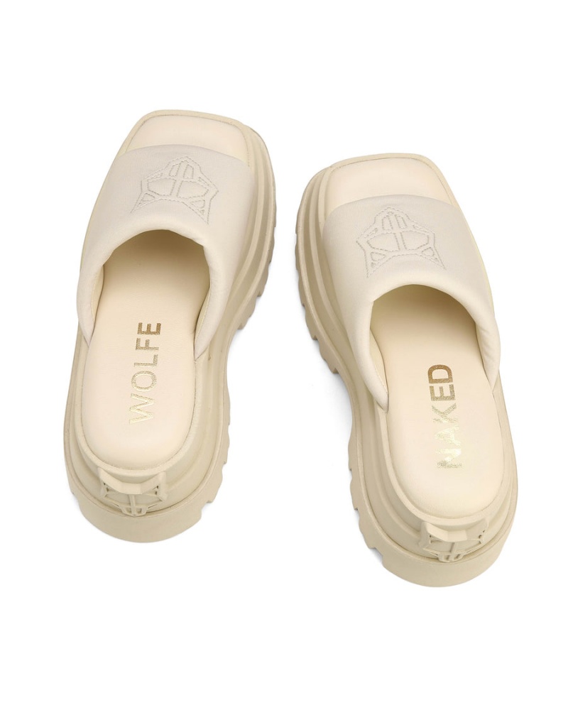 Naked Wolfe Delicious Sandaler Dame Beige Hvite | IYE6272XM