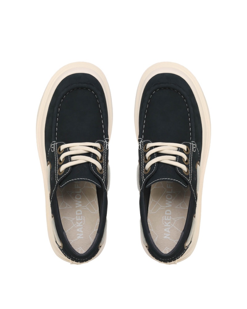 Naked Wolfe Dock Loafers Herre Marineblå Hvite | LVC1226FT