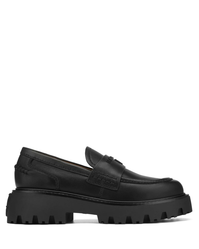 Naked Wolfe Flawed Lær Loafers Dame Svarte | DES5286XU