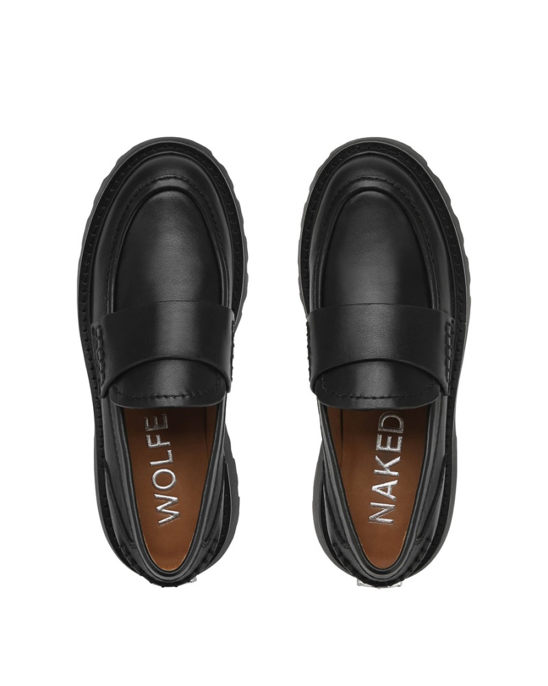 Naked Wolfe Flawless Lær Loafers Dame Svarte | JZW585ON