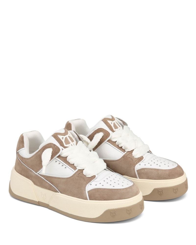 Naked Wolfe Kash Semsket Skinn Sneakers Herre Grå Brune Hvite | HTY6428TT