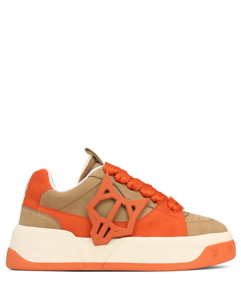 Naked Wolfe Kosa Sneakers Herre Khaki Oransje Hvite | AHG6527VJ