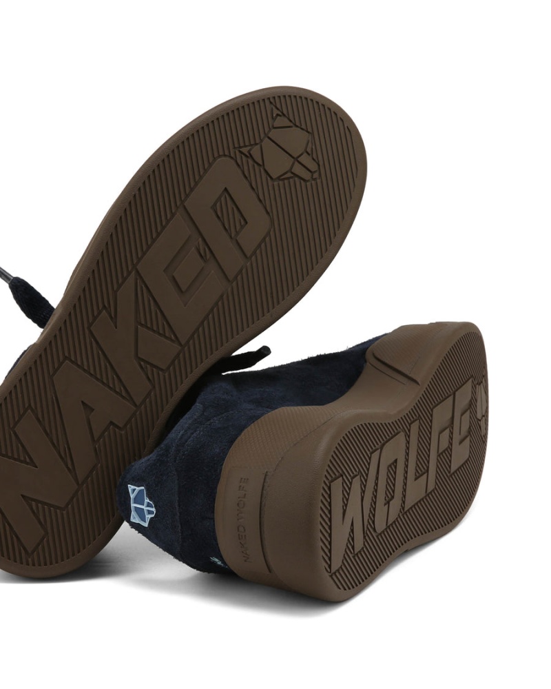 Naked Wolfe Kray Hairy Cow Semsket Skinn Sneakers Herre Mørke Blå | FYO5245MZ