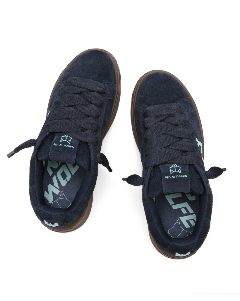 Naked Wolfe Kray Hairy Cow Semsket Skinn Sneakers Herre Mørke Blå | FYO5245MZ