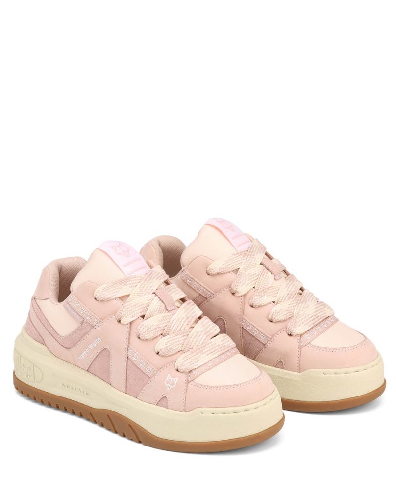 Naked Wolfe Skating Semsket Skinn Sneakers Dame Rosa | GLS5169RP