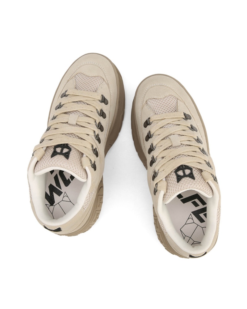 Naked Wolfe Slash Kid Semsket Skinn Sneakers Dame Lyse Khaki | NTD649KD