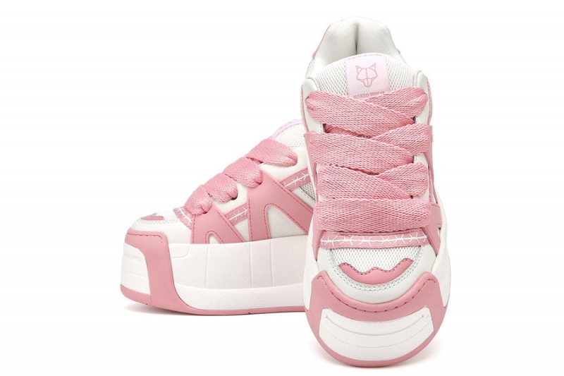 Naked Wolfe Slider Baby Sneakers Dame Rosa Hvite | LZU625SH