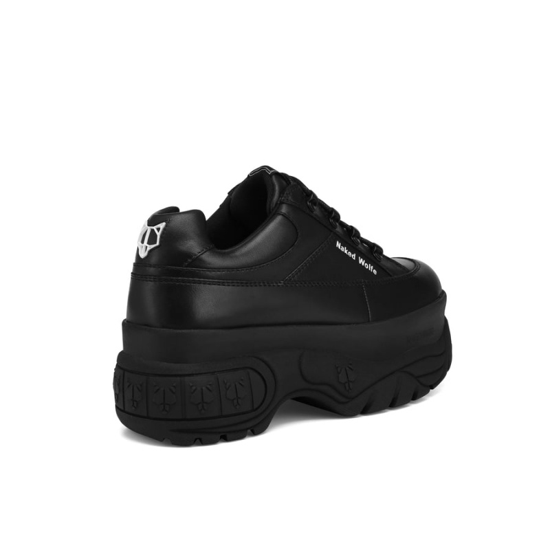 Naked Wolfe Sports Lær Sneakers Dame Svarte | ZCS9918NI