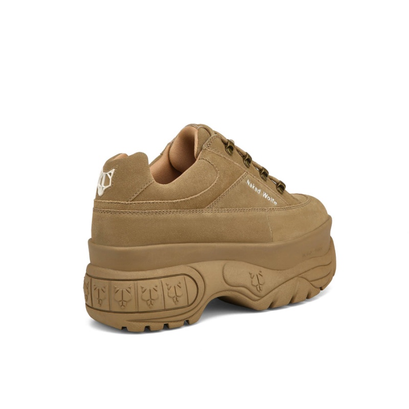 Naked Wolfe Sports Semsket Skinn Sneakers Dame Brune Grå | FQE3790JN