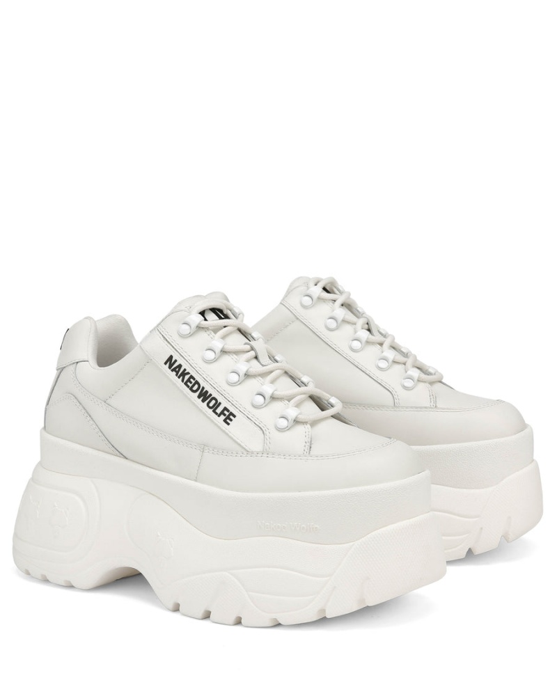 Naked Wolfe Sprinter Lær Sneakers Dame Hvite | GTE9699QH