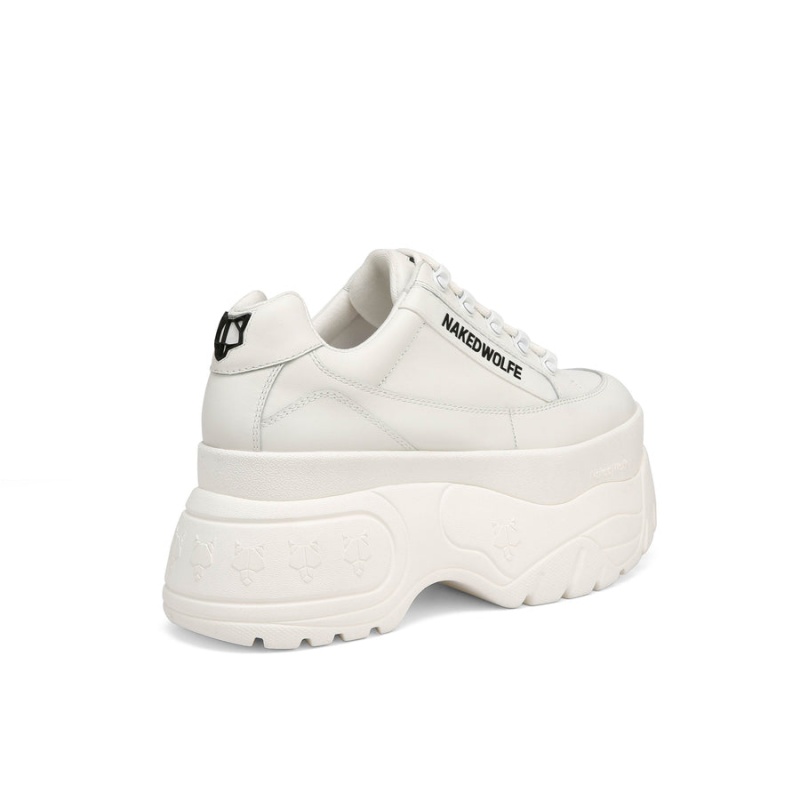 Naked Wolfe Sprinter Lær Sneakers Dame Hvite | GTE9699QH