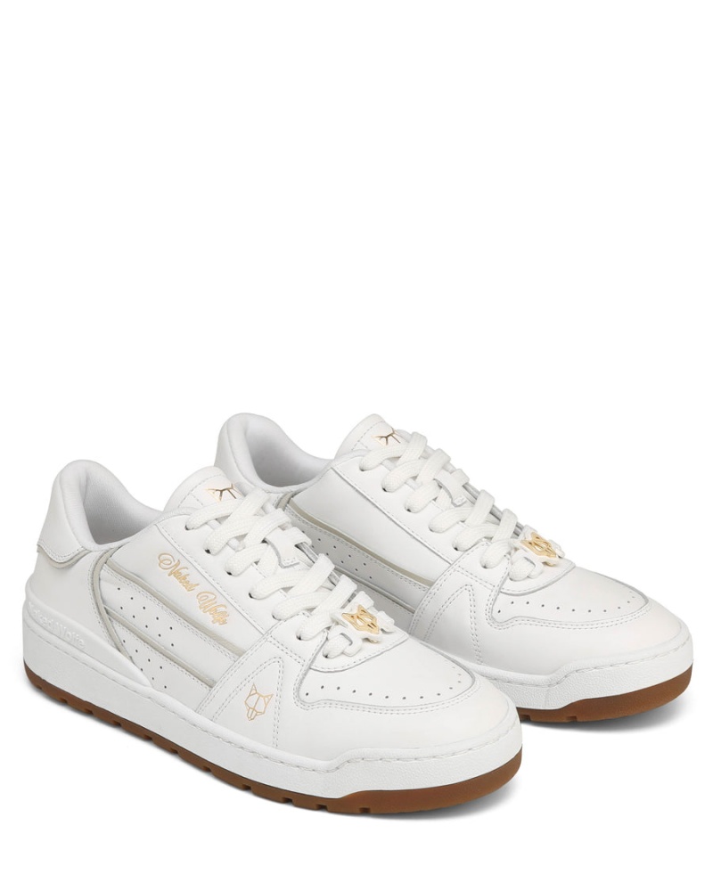 Naked Wolfe Strand Lær Sneakers Dame Hvite | HQW6828PB