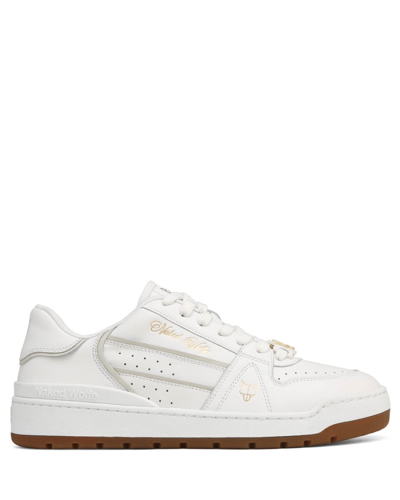 Naked Wolfe Strand Lær Sneakers Dame Hvite | HQW6828PB