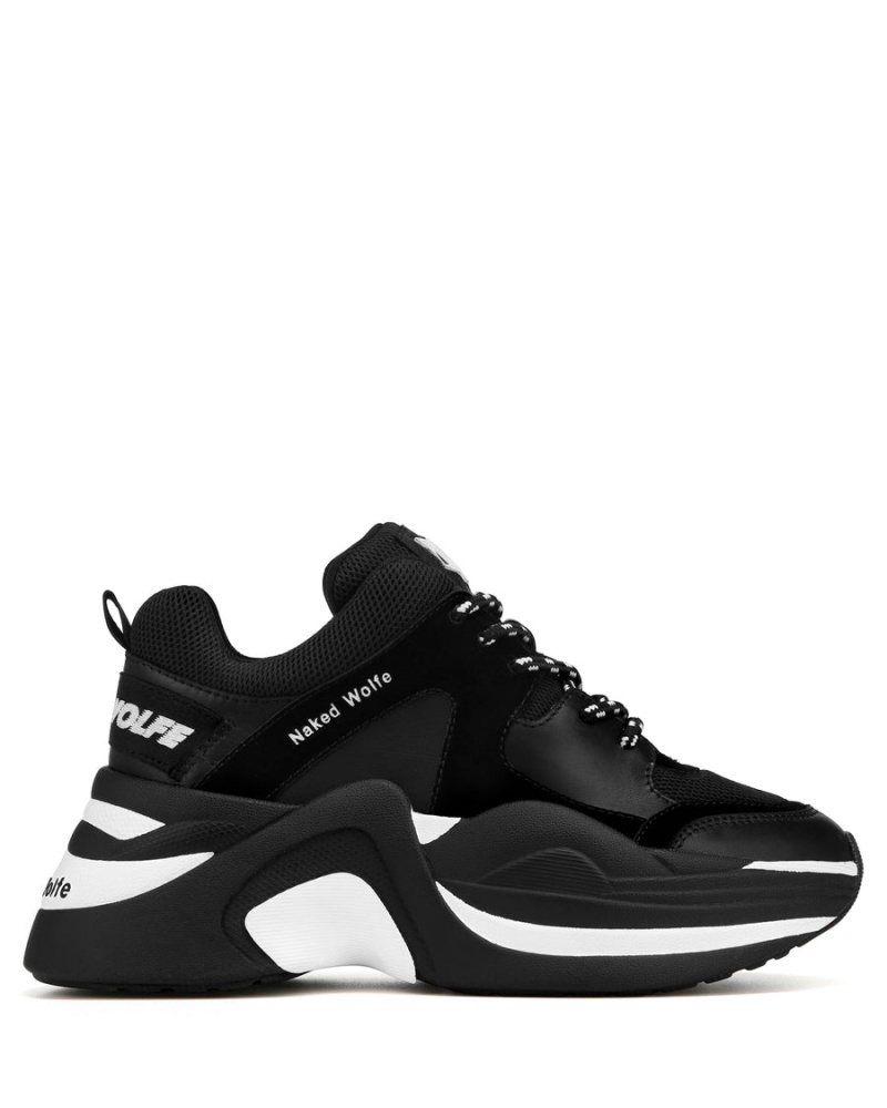 Naked Wolfe Track Sneakers Dame Svarte Hvite | VXI2348EZ