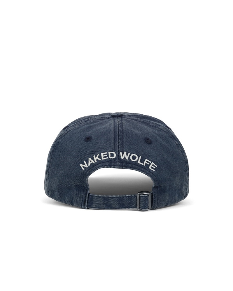 Naked Wolfe Washed Baseball Caps Herre Blå | PDF7490HI