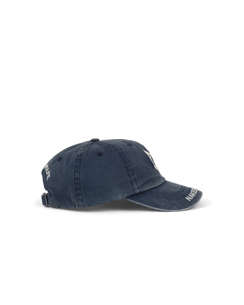 Naked Wolfe Washed Baseball Caps Herre Blå | PDF7490HI