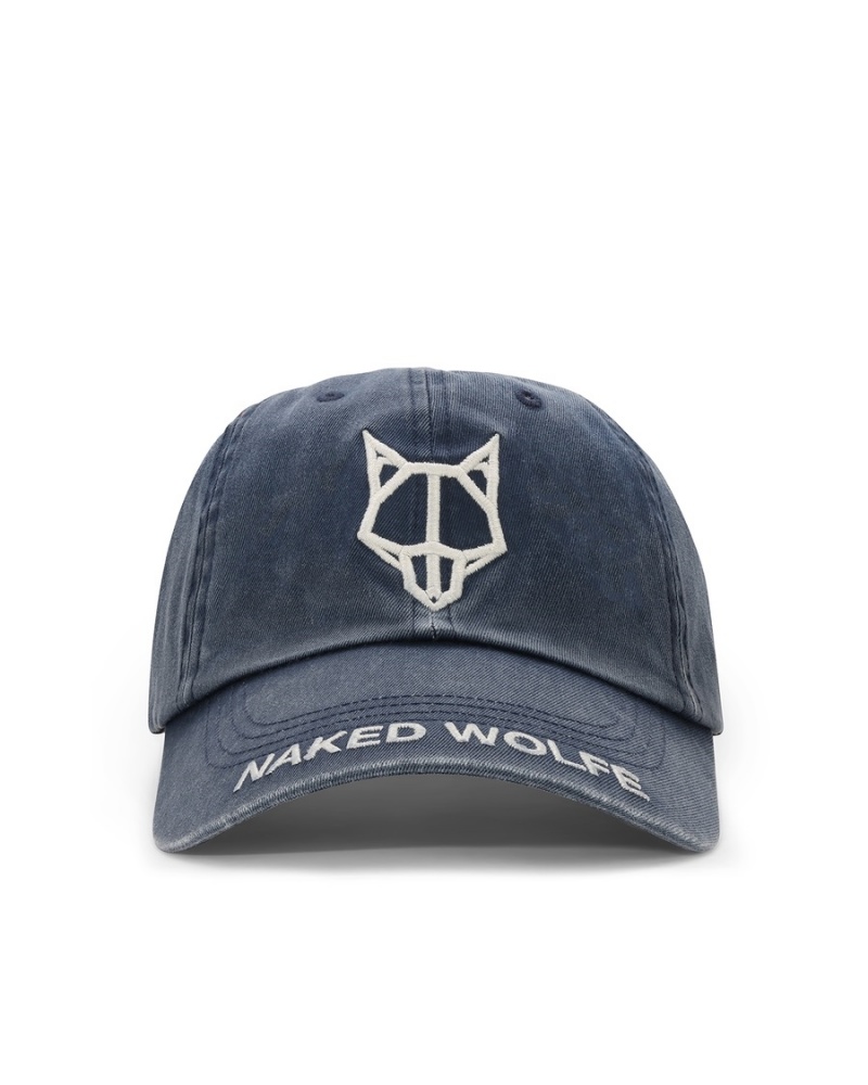 Naked Wolfe Washed Baseball Caps Herre Blå | PDF7490HI