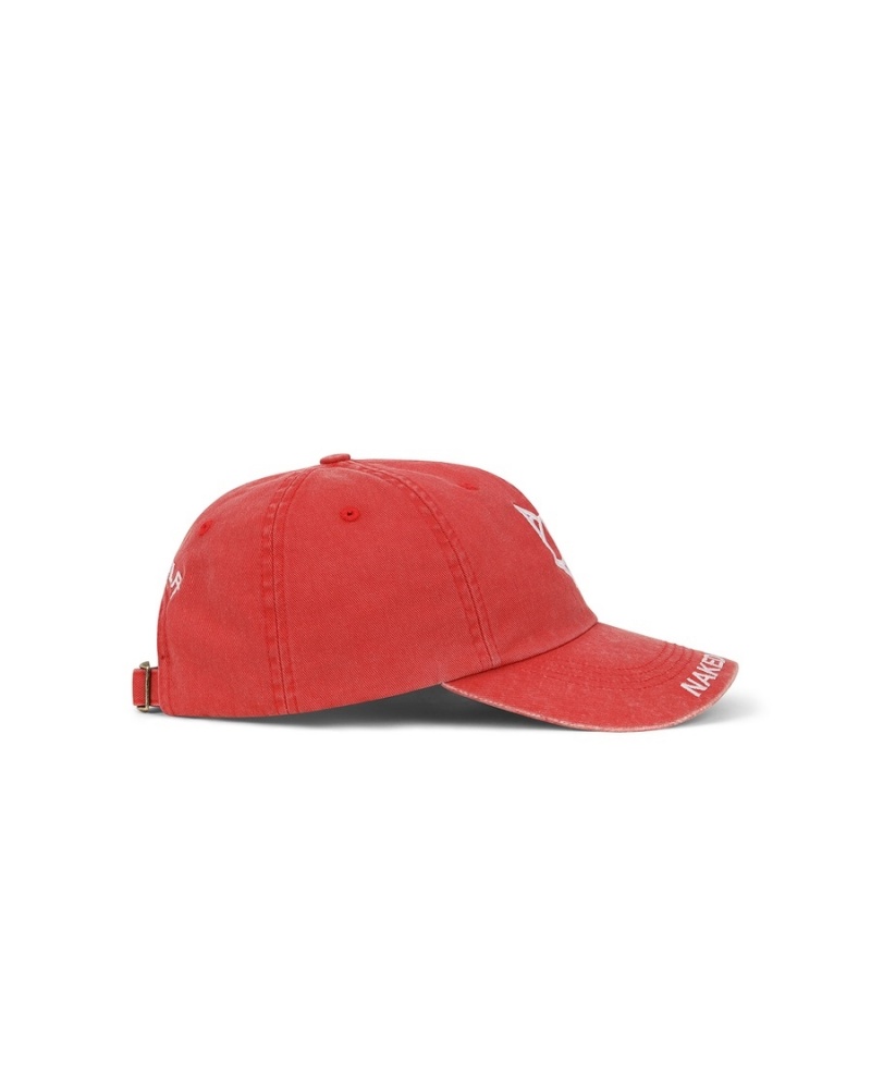 Naked Wolfe Washed Baseball Caps Herre Rød Hvite | KZU3177QD