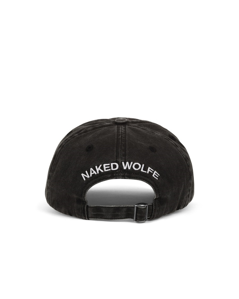 Naked Wolfe Washed Baseball Caps Herre Svarte | OSS9933YA